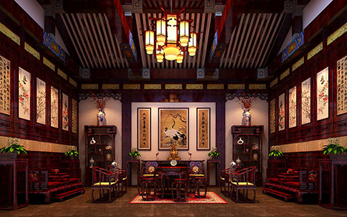 松江古色古香的中式四合院装修效果图